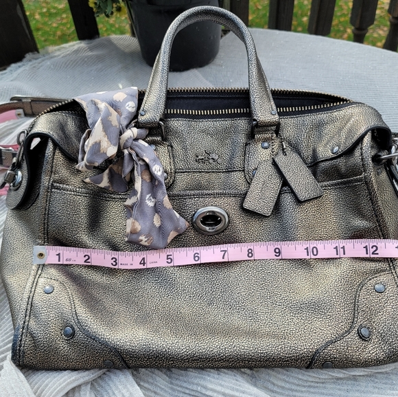 Coach Rhyder metallic brass/gold leather satchel - Picture 13 of 15